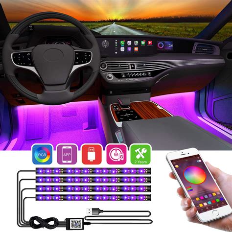 Buy Yilaie Interior Car Lights Bluetooth App Controlled Car Led Strip