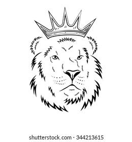 Lion Head Crown Vector Illustration Stock Vector (Royalty Free ...