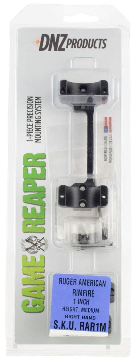 Dnz Game Reaper Ruger American Rimfire 1 Tube Diameter Medium Height Black Dance S