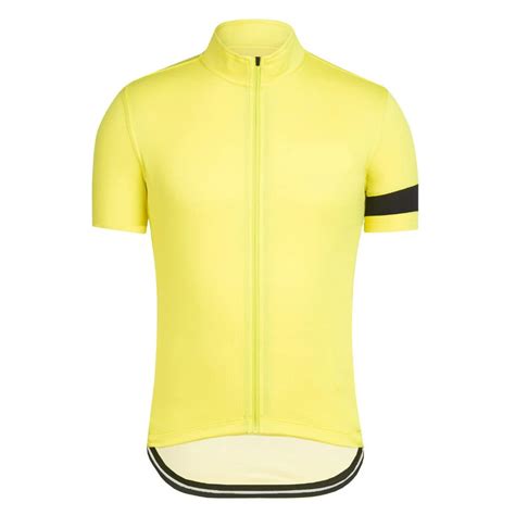 Mens Short Sleeve Yellow Cycling Jersey Pure Ropa Ciclismo Road Racing