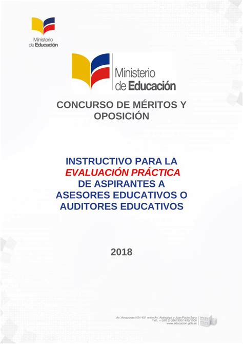 PDF CONCURSO DE MÉRITOS Y OPOSICIÓN INSTRUCTIVO PARA LA