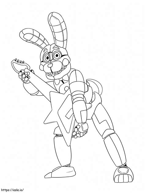 Toy Bonnie Playing Guitar Coloring Page