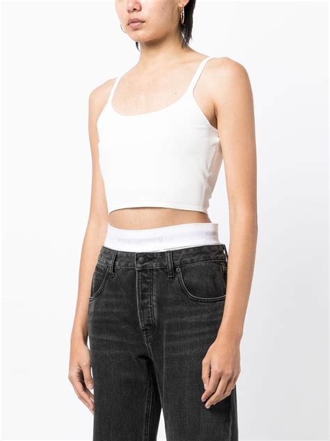 Alexander Wang Scoop Neck Cropped Tank Top White Farfetch