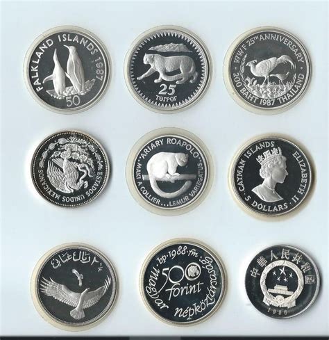 World – collection various coins "25th Anniversary Coin Collection WWF ...