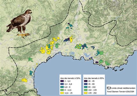 Carte Des Domaines Vitaux Des Aigles De Bonelli Suivis En France Entre