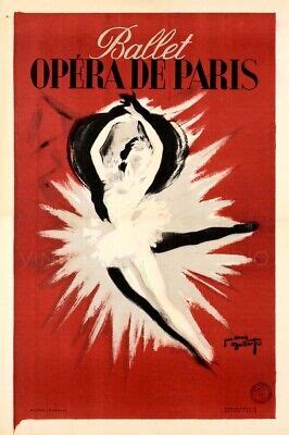 Opera De Paris French Ballet Vintage Dancer Theater Giclee Canvas Print