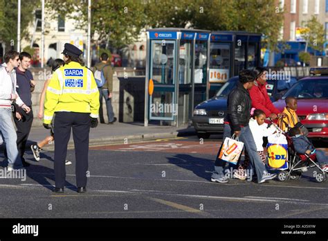 Female Garda Siochana Irish Police Force Traffic Police Cop On Traffic