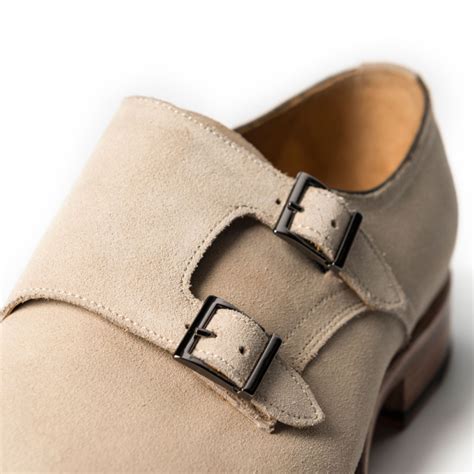 Ugo Vasare Neo Suede Double Monk Strap Shoes Beige