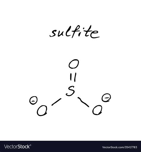 Sulfite chemistry molecule formula hand drawn Vector Image