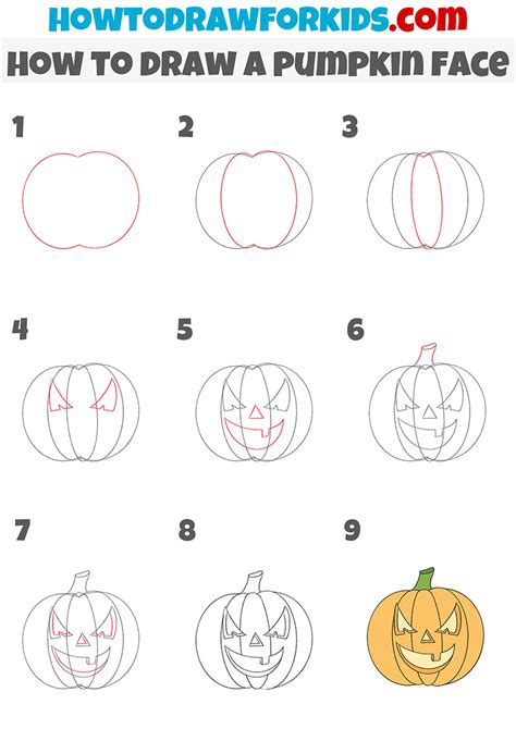 How to Draw a Pumpkin Face - Easy Drawing Tutorial For Kids