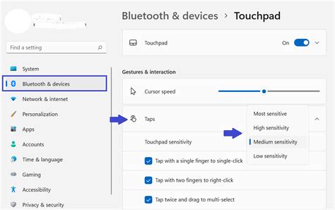 So ändern Sie Empfindlichkeit des Maus Touchpads in Windows 11 10