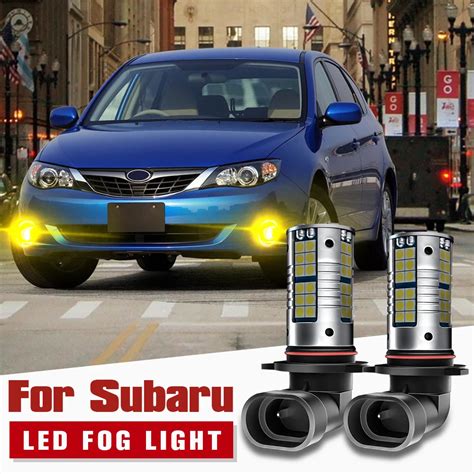 2 pçs led luz de nevoeiro lâmpada blub hb4 9006 canbus para subaru