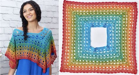 Fire And Ice Poncho Free Crochet Pattern Styles Idea