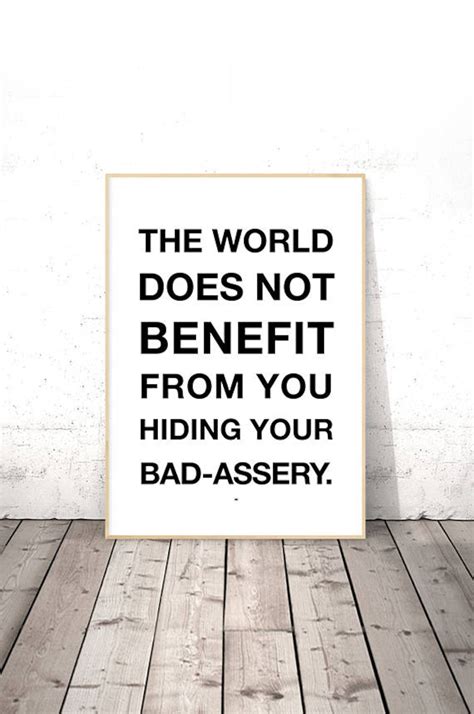 Black White Wall Art Badassery Print Motivational Quote Etsy