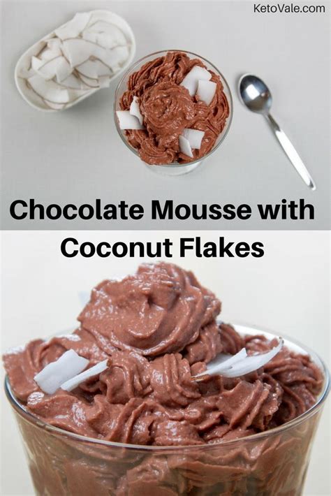 Chocolate Mousse with Coconut Flakes Low Carb Recipe | Keto Vale