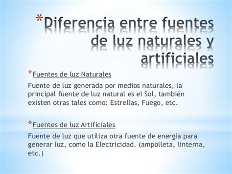 Ppt Clase 2 Fuentes Naturales Y Artificiales De Luz