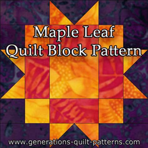 Maple Leaf Quilt Block Instructions In 3 Sizes