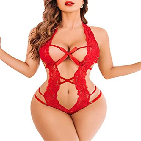 Deep V Sling Underwear Sex Lingerie Lace Transparent All In One