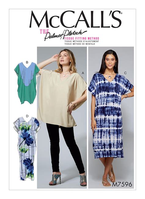 McCall S 7596 Misses Loose Fitting V Neck Pullover Tunic And Dresses