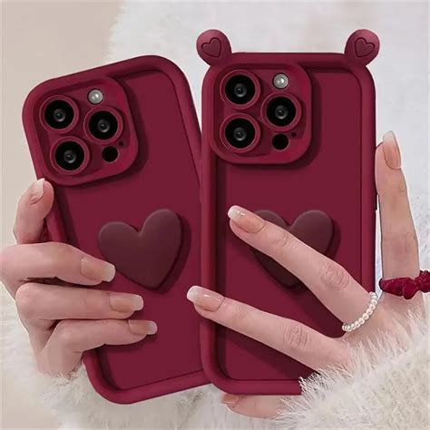 Korean Cute 3d Love Heart Ear Soft Case For Xiaomi Redmi Note 12 4g 11