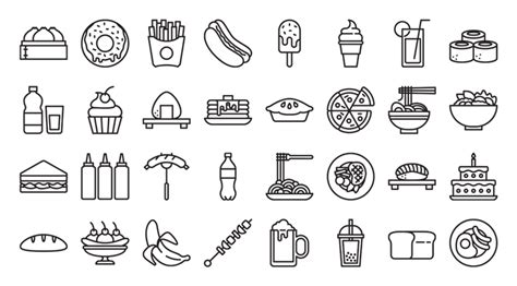 Food Drink Icons Drawkit Beautiful Vector Illustrations