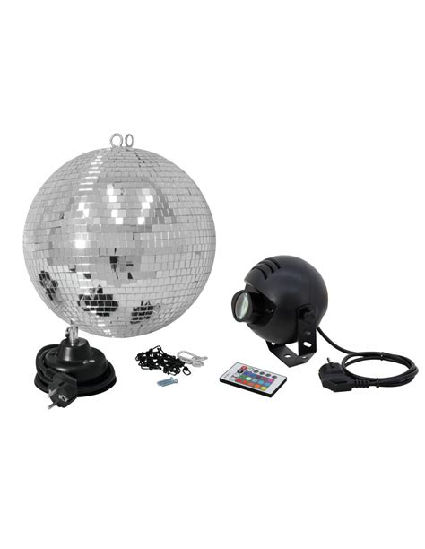 Eurolite Mirror Ball Set Cm With Led Rgb Spot Rc