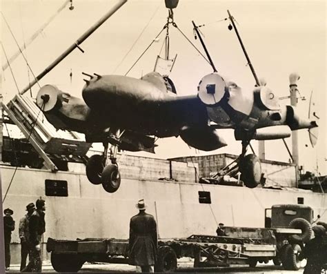 Lockheed P 38 Lightening Circa 1943 Off Loaded At English Port Destined