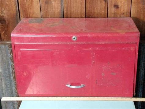 Red Vintage Snap On Lift Top Flip Top 9 Drawer Compartment Heavy Duty