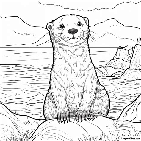 Sea Otter Coloring Pages Free Printable for Kids & Adults