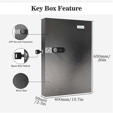 WeHere Key Lock Box 96 Keys Key Cabinet Wall Mount With 96 Key Tags