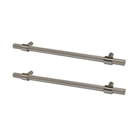 Goodhome Dukkah Satin Nickel Effect Kitchen Cabinets Bar Pull Handle L257cm D35mm Pack Of