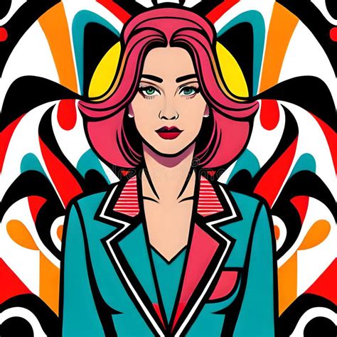 Beautiful Woman Vector Graphic Style Ai Generated Image Stock