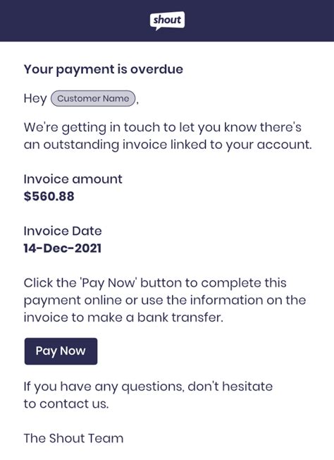Past Due Invoice Email