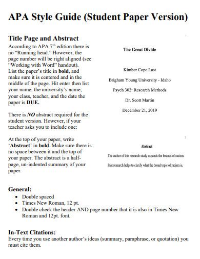 APA 7 Title Page - 26+ Examples, PDF