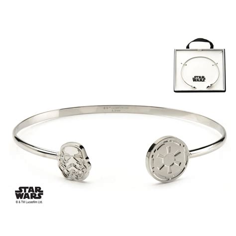 STAR WARS Women S Stainless Steel Stormtrooper Cuff Bangle Bracelet