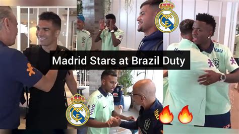 ScenesReal Madrid Vinicius Jr Rodrygo Casemiro Arrives For Brazil