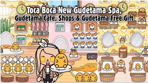 Toca Boca New Gudetama Spa Shops And Cafe New Free Gudetama T 😱🎁