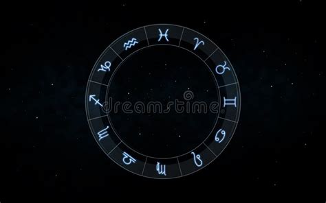 Segni Di Zodiaco Sopra Cielo Notturno E Le Stelle Illustrazione Di