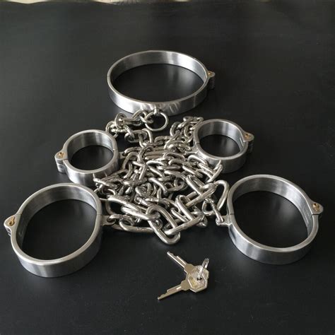 Heavy Stainless Steel Hancuffs Wrist Feet Ankle Cuffs Bondage Slave