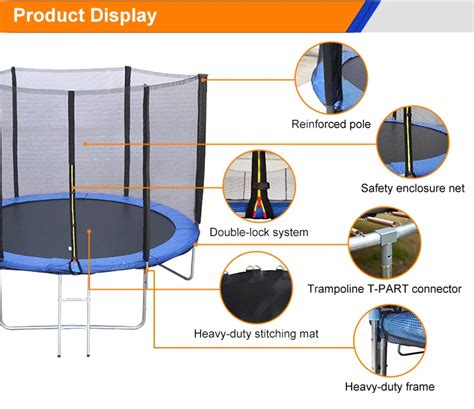 6ft 8ft 10ft 12ft 14ft Safety Kids Trampoline Bounce Board Outdoor