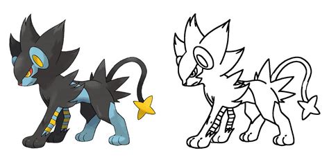 Luxray Coloring Page Print IdeaShortcut