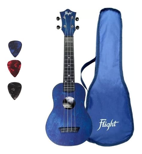 Ukulele Flight Soprano Tus35 Azul Con Funda Plumillas Envio Mercado Libre