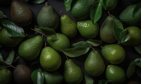 Premium AI Image Avocados On A Dark Background Generative AI