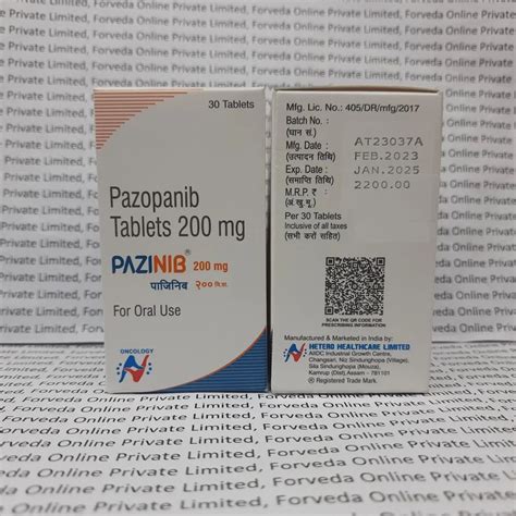 Pazopanib Pazinib 200mg Tablets Hetero At Rs 4000 Bottle In Nagpur