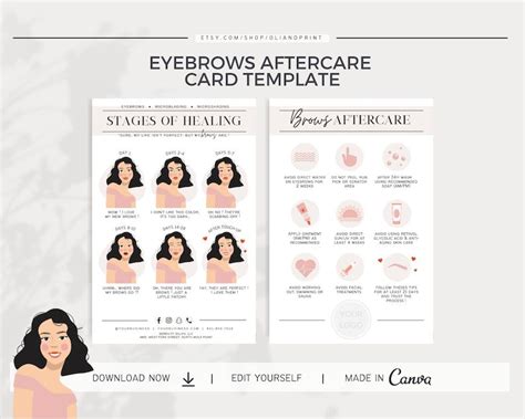 Editable Microblading Care Card Pmu Aftercare Card Pmu Etsy Artofit