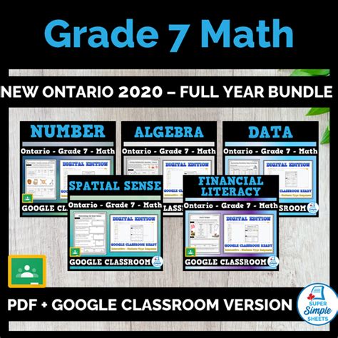 Ontario Grade 7 Math Full Year Bundle New 2020 Curriculum Super Simple Sheets