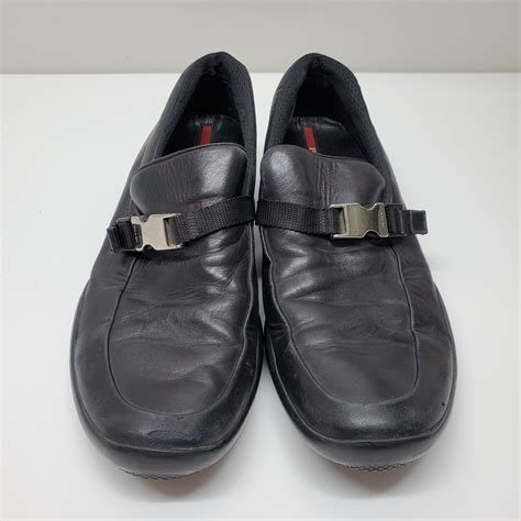 Buy The Authenticated Prada Mens Black Leather Buckle Slip On Loafer Size 75 Goodwillfinds