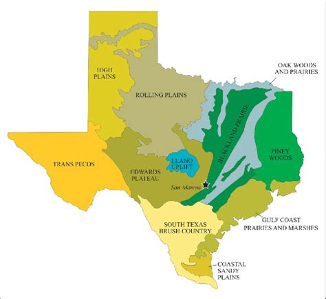 Physiographic Map Of Texas