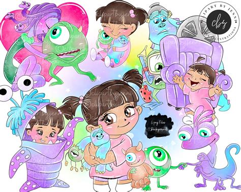 Watercolour Monsters Inc Clipart Set Monsters Inc 300 Dpi Sublimation