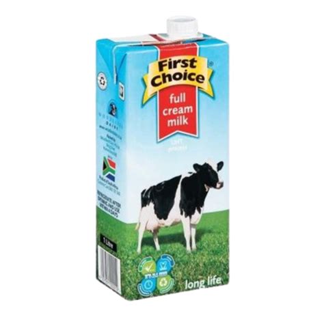 First Choice Long Life Full Cream Milk 1L Store To Door Delivery